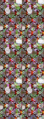 Gri arka planda. Elle çizilmiş çiçek desenli Raster çizimi. Çocuksu tasarım. Tekstil, kumaş, ambalaj, hatıra defteri için güzel çiçek arkaplanı..