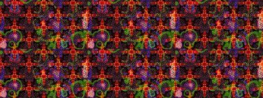 Motley illüstrasyonu. Robot resim. Moda baskıları için zarif bir şablon. Küçük renkli çiçekler. Küçük çiçekte güzel bir desen. Çiçekli yaz çiçekleri.