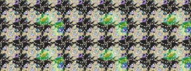 Raster. Renkli Bahar Teması eskiz kalıbı. Düz Çiçek Elementleri Tasarımı.