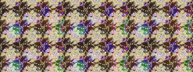 Tarafsız renklerde çiçekler. Çiçekli karalama şeklinde Raster çiçek deseni. Nazik, sevimli çiçek arkaplanı..