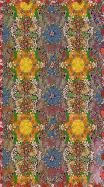 Kahverengi renkli çiçekler. Renkli Bahar Teması eskiz kalıbı. Güzel çiçek deseni. Düz Çiçek Elementleri Tasarımı.