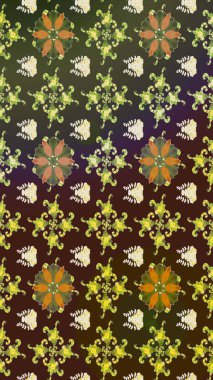 Raster Yumuşak kumaş deseni. Raster çiçek izi. Çiçek rengi eskiz deseni. Klasik taslak çizimi.