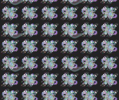 Güzel kumaş deseni. Güzel karalamalı çiçek desenli çizim. Raster illüstrasyonu. Küçük çiçekte sevimli çiçek deseni var..