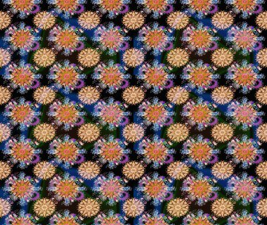 Renkli Yaz Temalı eskiz kalıbı. Yazdır. Güzel eskiz şekli. Güzel kumaş deseni. Raster çiçekli arka plan. Düz Çiçek Elementleri Tasarımı.