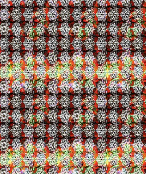 Raster illüstrasyonu. Renkli süs kenarı. Çizim kalıbı. Çiçek duvar kağıdı. Gri renklerde. Hint süsü..