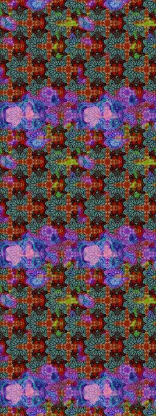 Mavi renkte güzel bir tekstil. Suluboya çiçekli çiçek deseni. Raster illüstrasyonu.