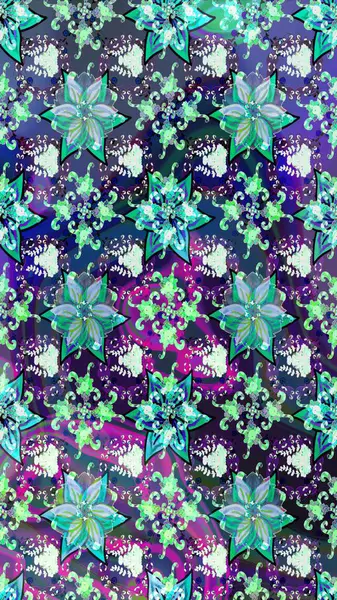 Çiçek arkaplanlı soyut zarafet eskiz deseni. Raster Güzel kumaş deseni.