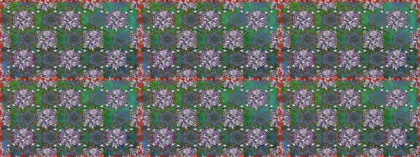 El çizimi çiçekli, pürüzsüz bir desen. Tekstil, kumaş, ambalaj, hatıra defteri için hoş bir çiçek arkaplanı. Çocuksu tasarım. Yeşil ve gri arkaplanda.