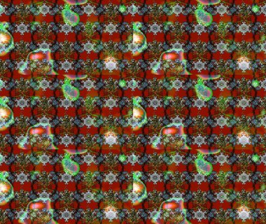 Raster Floral Illustration, Asyalı tekstil. Kahverengi renkli etnik çiçeklerle zarif bir eskiz deseni..