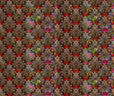 Kahverengi renkli çiçekler. Hediye ambalaj kağıdı, tebrik kartları, posterler ve pankart tasarımı. Raster düz çiçek çizim deseni.