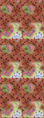 Raster floral pattern in doodle style with flowers. Flowers on brown and orange colors. Gentle, tender floral background.