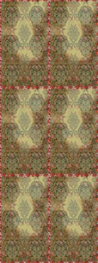 Tarafsız ve kahverengi renklerde ve çiçek siluetinde bahar çiçekleriyle desen. Raster deseni.