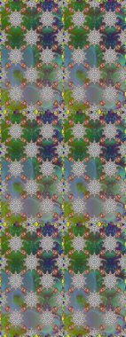 Küçük çiçekteki sevimli çiçek deseni. Yeşil renkli çiçekler. Raster illüstrasyonu.