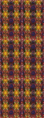 Raster illüstrasyonu. Kahverengi ve turuncu renklerde zarif çiçekli suluboya. Renkli Bahar Temalı Kusursuz Arkaplan. Düz Çiçek Elementleri Tasarımı.