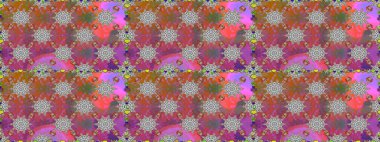 Renkli grunge soyut arka planda Cologray ve pembe çiçeklerle gelişir. İşlemeli çiçekli, dikişsiz desen. İzler, kumaş, duvar kağıtları, tekstil için raster dokusu.