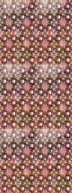 Küçük kahverengi çiçeklerdeki oldukça eski bir besin torbası deseni. Tekstil, kumaş, kapaklar, duvar kağıtları, baskı, paket, koleksiyon defteri, örgü, dekupaj için çiçek arkaplanı..