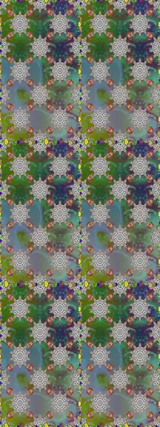 Küçük çiçekteki sevimli çiçek deseni. Yeşil renkli çiçekler. Raster illüstrasyonu.