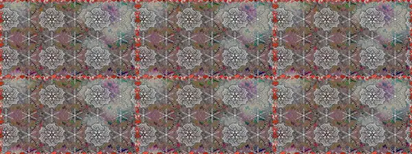 Raster kusursuz. Güzel kumaş deseni. Renkli Bahar Temalı Kusursuz Arkaplan. Düz Çiçek Elementleri Tasarımı. Çiçek deseni.