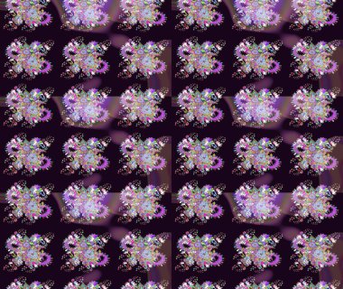 El çizimi. Suluboya çizimi. Çiçekli eskiz deseni. Siyah renkte çiçekler.