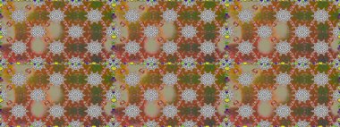 Raster illüstrasyonu. Kusursuz çiçek deseni duvar kâğıdı olarak kullanılabilir. Kahverengi ve gri renkte çiçekler.