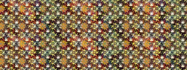 Kahverengi ve nötr renklerde şirin tekstil tarzında. Çiçek duvar kâğıdı. Çiçek arkaplan. Renkli çizim kalıbı. Raster illüstrasyonu.