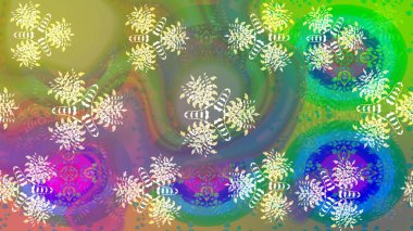 Raster illüstrasyonu. Çizim çiçek deseni duvar kâğıdı olarak kullanılabilir. Yeşil renkte çiçekler.