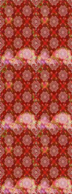 Kırmızı ve kahverengi renkte çiçeklerle kusursuz çiçek deseni. Suluboya tarzında kırmızı ve kahverengi renkte çiçekler.