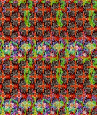 Renkli Bahar Teması eskiz kalıbı. Çiçek desenli eskiz, yaz çiçekleri. Kırmızı renkte çiçekler. Düz Çiçek Elementleri Tasarımı.