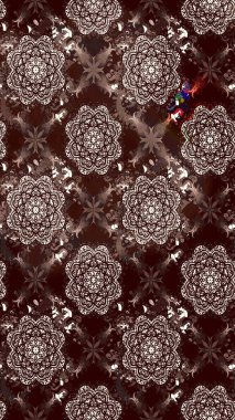 Raster illüstrasyonundaki çiçek desenli çizim. Kahverengi renkli çiçekler. Renkli Yaz Temalı eskiz kalıbı. Düz Çiçek Elementleri Tasarımı.