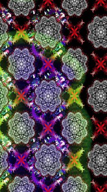 Çiçek ve yapraklı çiçek deseni. Küçük çiçekli şirin bir desen. Raster illüstrasyonu.