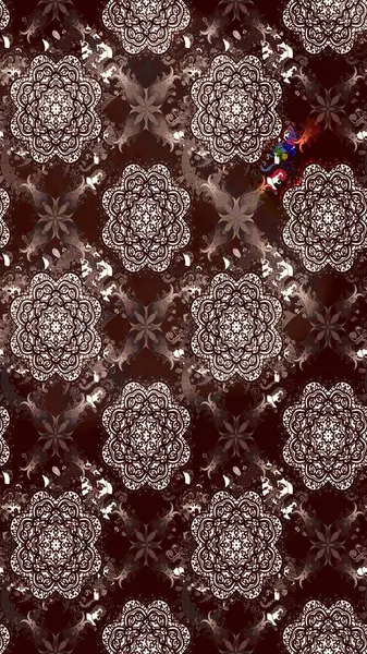 Raster illüstrasyonundaki çiçek desenli çizim. Kahverengi renkli çiçekler. Renkli Yaz Temalı eskiz kalıbı. Düz Çiçek Elementleri Tasarımı.