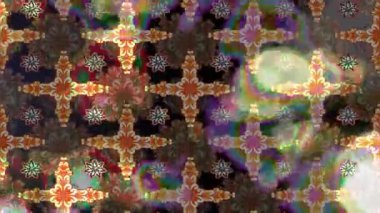 Renkli unsurlarla hareketli arka plan görüntüleri. Çiçekler. Eski model. Bayrak tarzı. Video kaydı. Şablon. Döngü. Kusursuz.. 