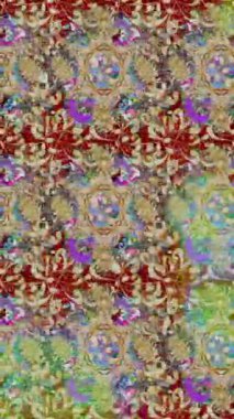 Renkli unsurlarla hareketli arka plan görüntüleri. Çiçekler. Eski model. Bayrak tarzı. Video kaydı. Şablon. Döngü. Kusursuz.. 