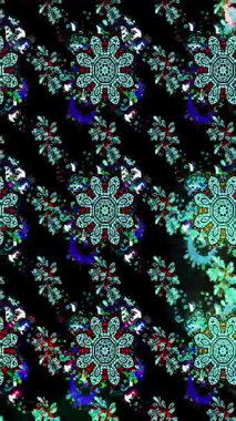 Renkli unsurlarla hareketli arka plan görüntüleri. Çiçekler. Eski model. Bayrak tarzı. Video kaydı. Şablon. Döngü. Kusursuz.. 