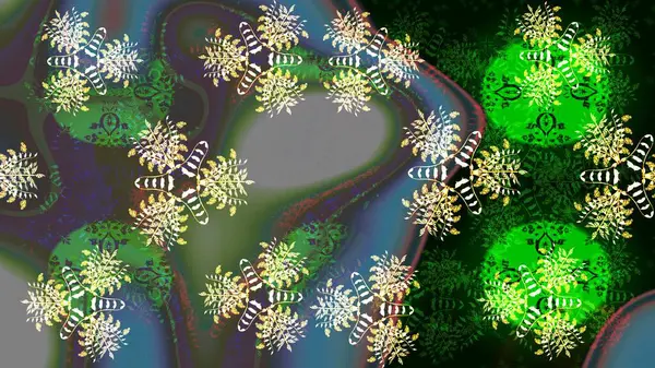 Yeşil renkli çiçekler. Gömlek, arka plan modelini çiz. Tropik çiçekler.
