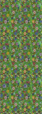 Sevimli çiçek desenli küçük çiçek. Raster resim. Dikişsiz Tony kumaş desen. Moda kumaş deseni.