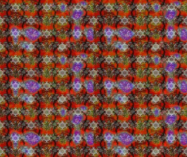 Kahverengi renkli etnik çiçeklerin olduğu zarif bir eskiz modeli. Raster Çiçek İllüstrasyon Şirin Tekstil.