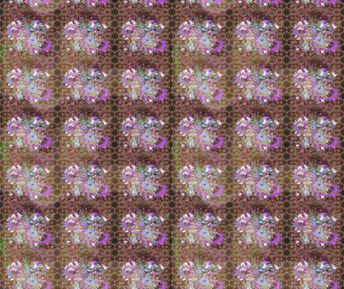 Suluboya çiçekli çiçek deseni. Kahverengi renkli güzel bir tekstil. Raster illüstrasyonu.