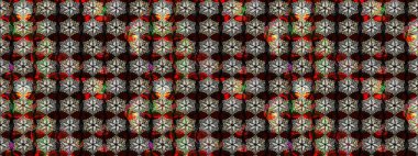 Küçük çiçekli yay deseni çiz. Suluboya tarzında siyah renklerde. Raster illüstrasyonu.