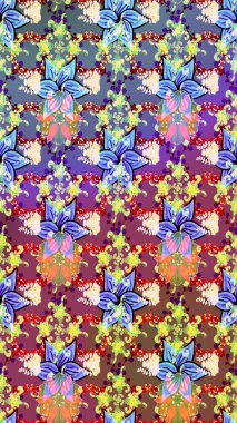 Tarafsız renklerde bahar çiçekleri. Yaprak ve çiçeklerin suluboya resimleri, tarafsız renklerde çizimler. Raster illüstrasyonu.