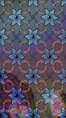 Kahverengi renkli çiçekler. Raster illüstrasyonundaki çiçek desenli çizim. Renkli Bahar Teması eskiz kalıbı. Düz Çiçek Elementleri Tasarımı.