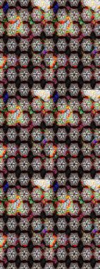 Soyut etnik raster çizim kalıbı. Arkaplan dokusu, duvar kağıdı, çiçek temalı siyah renkler. Kabile sanatı boho baskısı, klasik çiçek arkaplanı.