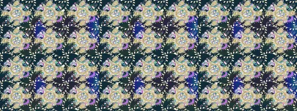 Raster illüstrasyonundaki çiçek desenli çizim. Mavi renkte çiçekler.