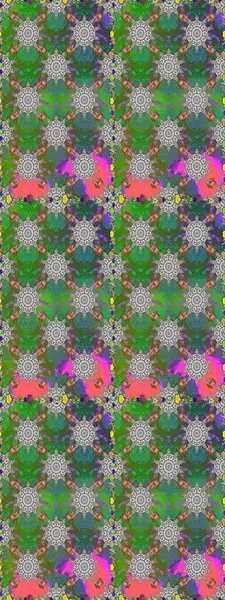 Çiçeklerle suluboya desenli çiçek deseni. Yeşil renkte güzel bir tekstil. Raster illüstrasyonu.