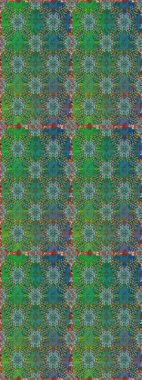 Renkli Bahar Temalı Kusursuz Arkaplan. Düz Çiçek Elementleri Tasarım Raster illüstrasyonu. Yeşil ve mavi renkte çiçekler. Çiçeksiz desenli arka plan.