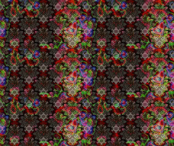 Klasik çiçek tasarımı elementleri. Raster illüstrasyonu. Siyah kıvırcık çiçekler siyah renklerde şekillenir.