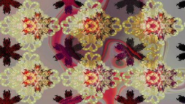 Sevimli çiçek raster deseni. Renkli Yaz Temalı eskiz kalıbı. Düz Çiçek Elementleri Tasarımı. Modaya uygun kumaş deseni.