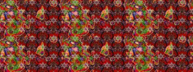 Çiçekli bahar çiçekleri. Küçük çiçekte güzel bir desen. Küçük renkli çiçekler. Moda baskıları için zarif bir şablon. Motley illüstrasyonu. Çizim.