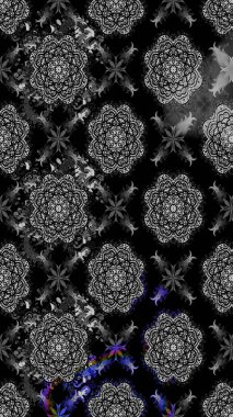 Suluboya çizim kalıbı. Dekorasyon ve tasarım için güzel bir desen. Moda baskısı. Çiçeğin suluboya çizimlerinin mükemmel deseni. Eski model. Raster illüstrasyonu.