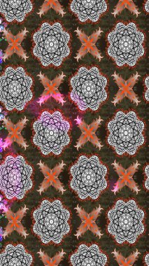 Şirin çiçekler. Çizgi çizimi kalıbı. Raster Moda kumaş deseni.